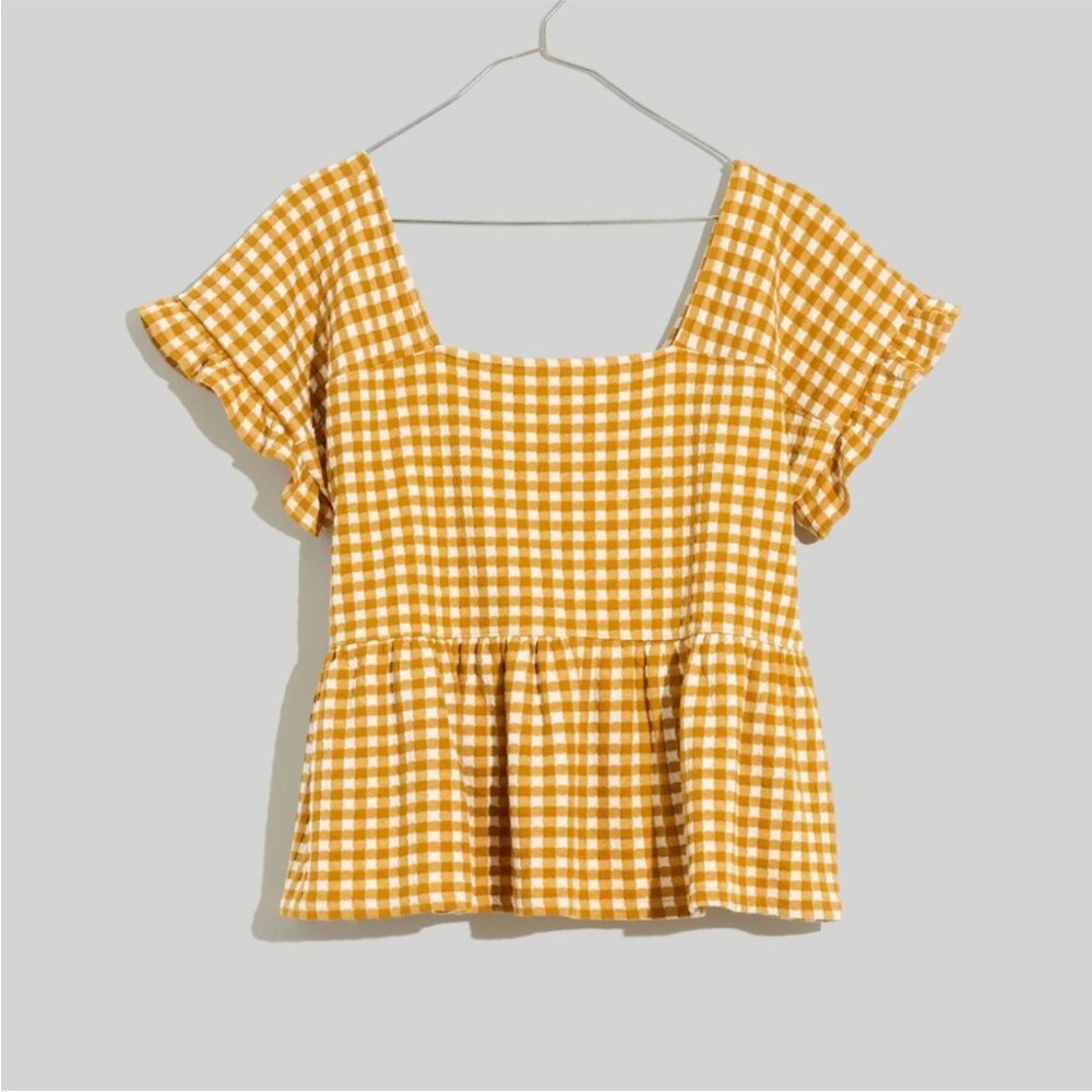 Madewell Yellow Gingham Blouse